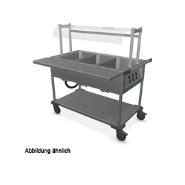 food serving trolley SAW 3 incl. hinged shelf | sneeze guard product photo