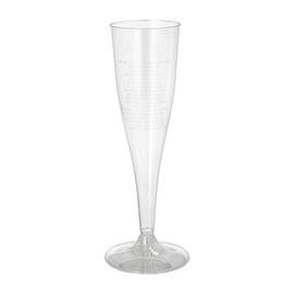 champagne glass PS clear 0.1 ltr with mark; 48 mm H 199 mm | disposable product photo