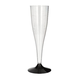 champagne glass PS clear | foot black 0.1 ltr with mark; | disposable product photo