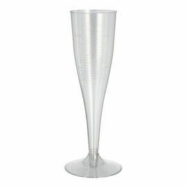 champagne glass PS clear 0.1 ltr with mark; 50 mm H 175 mm | disposable | 500 pieces product photo